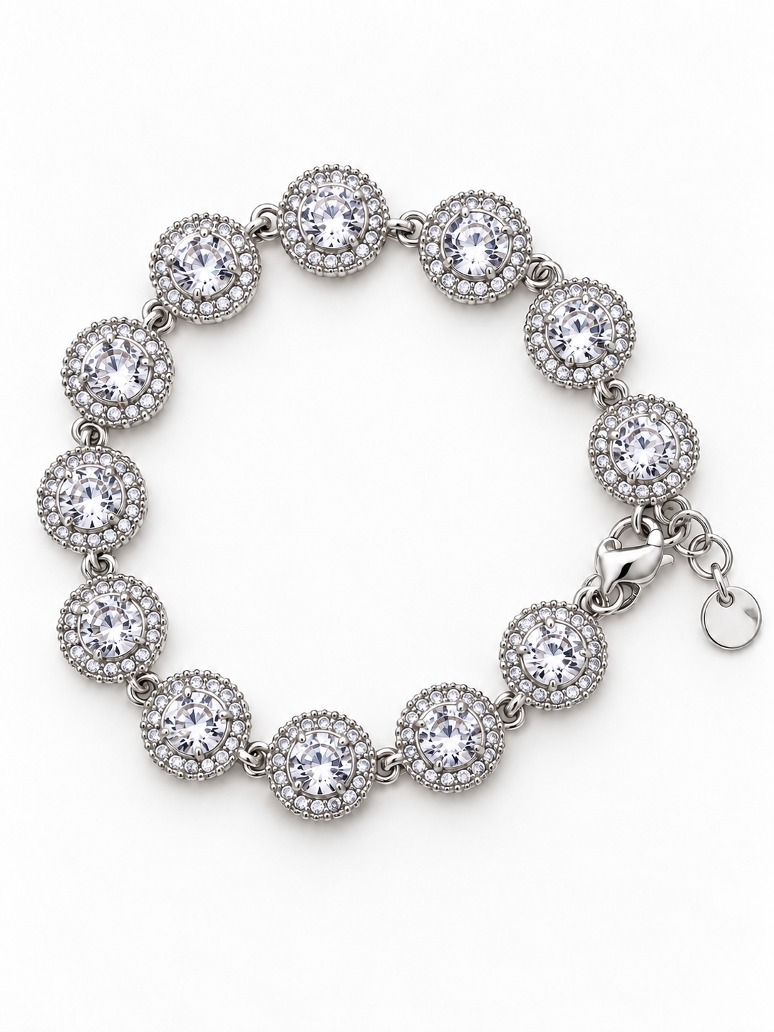 Pulseira Dourada/ Prateada com Pedras Brilhantes